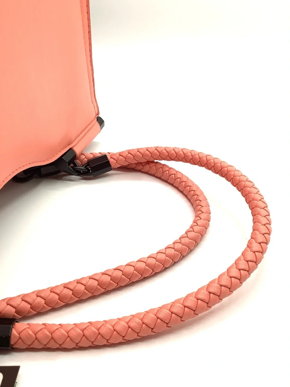 Badgley Mischka Coral Braided-Handle Tote with Top Logo